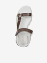 Michael Kors Weiße und braune Michael Kors Ridley gemusterte Sandalen für Damen