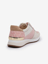 Michael Kors Cremefarbene und rosafarbene Damen-Sneakers mit Details aus Wildleder Michael Kors Allie Trainer