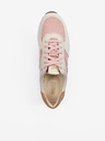 Michael Kors Cremefarbene und rosafarbene Damen-Sneakers mit Details aus Wildleder Michael Kors Allie Trainer