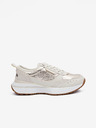 Michael Kors Damen-Sneakers aus Leder in Creme und Gold Michael Kors Flynn Trainer