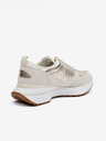 Michael Kors Damen-Sneakers aus Leder in Creme und Gold Michael Kors Flynn Trainer