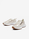 Michael Kors Damen-Sneakers aus Leder in Creme und Gold Michael Kors Flynn Trainer