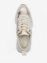 Michael Kors Damen-Sneakers aus Leder in Creme und Gold Michael Kors Flynn Trainer