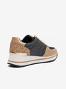 Michael Kors Schwarze und braune Michael Kors Monique Plateau-Sneakers für Damen