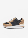 Michael Kors Schwarze und braune Michael Kors Monique Plateau-Sneakers für Damen