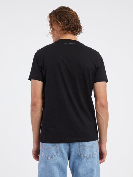 Karl Lagerfeld Schwarzes Herren-T-Shirt KARL LAGERFELD