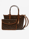 Michael Kors Dunkelbraune gemusterte Michael Kors XS Open Tote für Damen