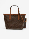 Michael Kors Dunkelbraune gemusterte Michael Kors XS Open Tote für Damen