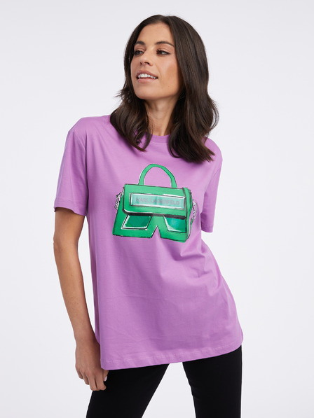 Karl Lagerfeld Lila Damen-T-Shirt KARL LAGERFELD