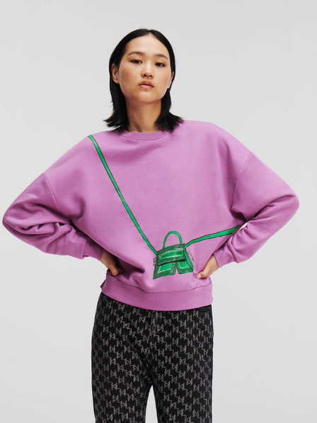 Karl Lagerfeld Rosa Damen-Sweatshirt in Übergröße KARL LAGERFELD