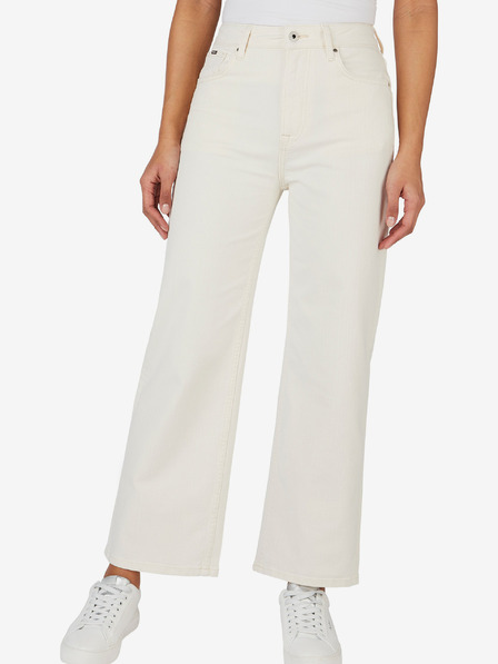 Pepe Jeans Cremefarbene Damen-Weitwurfjeans von Pepe Jeans