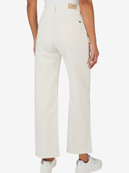 Pepe Jeans Cremefarbene Damen-Weitwurfjeans von Pepe Jeans