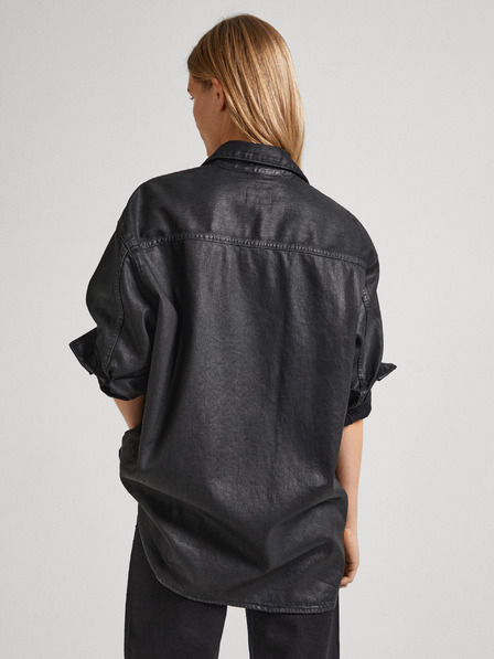Pepe Jeans Schwarzes Damen Denim Oversized Shirt Pepe Jeans