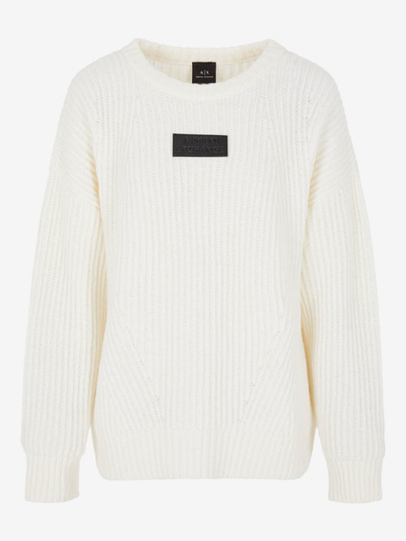 Armani Exchange Cremefarbener Armani Exchange Damen Wollpullover