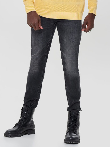 ONLY & SONS Schwarze Skinny-Jeans mit Stickerei-Effekt ONLY & SONS Loom