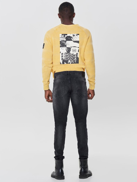 ONLY & SONS Schwarze Skinny-Jeans mit Stickerei-Effekt ONLY & SONS Loom