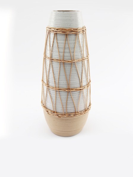 SIFCON Keramische Vase mit Rattan SIFCON