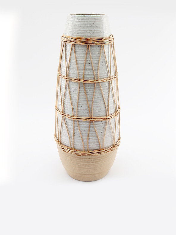 SIFCON Keramische Vase mit Rattan SIFCON