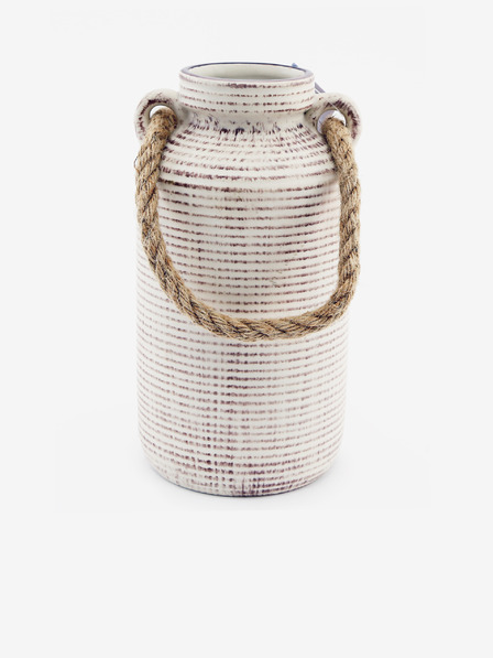 SIFCON Vase aus Steingut mit Seilgriff 26x13cm SIFCON