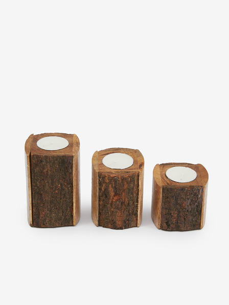 SIFCON Set aus drei Teelichthaltern aus Holz SIFCON