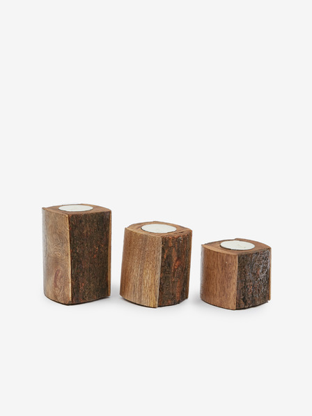 SIFCON Set aus drei Teelichthaltern aus Holz SIFCON
