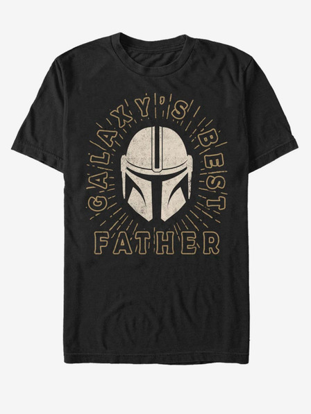 ZOOT.Fan Schwarzes Unisex T-Shirt ZOOT.Fan Star Wars Mando Dad Helmet