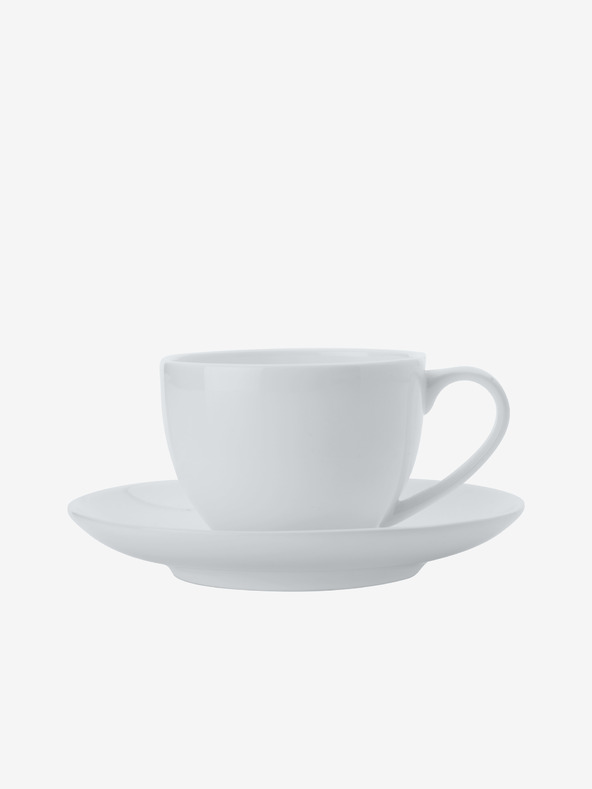 Maxwell & Williams Weißer Espresso-Tasse und Untertasse aus Knochenporzellan Cashmere 100ml Maxwell & Williams