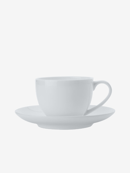 Maxwell & Williams Weißer Espresso-Tasse und Untertasse aus Knochenporzellan Cashmere 100ml Maxwell & Williams