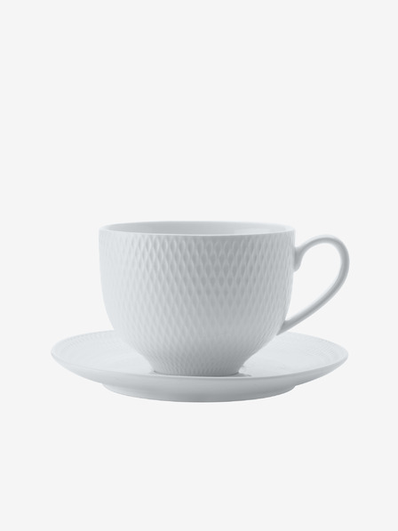 Maxwell & Williams Weiße Porzellan-Teetasse und Untertasse Diamonds 220ml Maxwell & Williams
