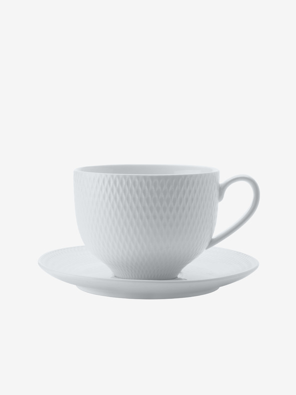 Maxwell & Williams Weiße Porzellan-Teetasse und Untertasse Diamonds 220ml Maxwell & Williams