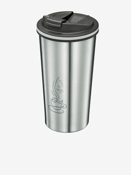 Cilio Reisebecher in Silberfarbe Celeste 355 ml Cilio