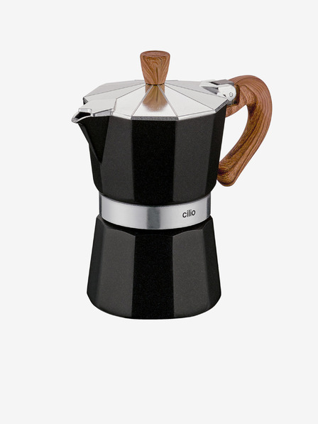 Cilio Schwarze Mokka-Kaffeemaschine/Espressomaschine Classico Natura für 3 Tassen Cilio