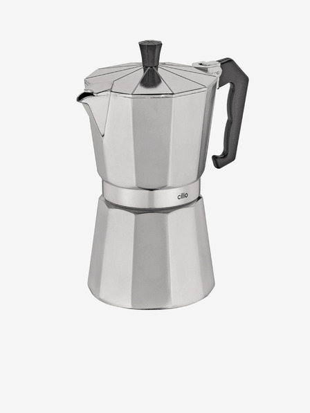 Cilio Silberne Aluminium Classico Induktionskaffeemaschine/Espressomaschine für 6 Tassen Cilio