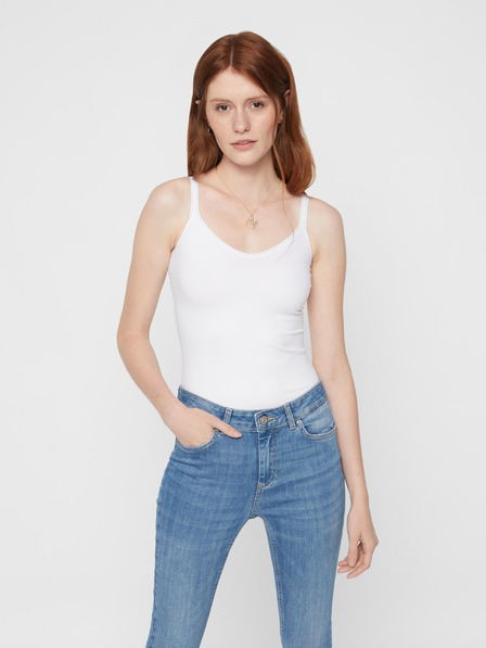 Pieces Weißes Damen Basic Tank Top Pieces Plain