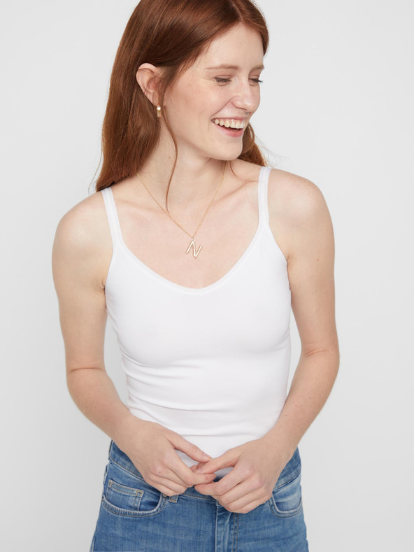 Pieces Weißes Damen Basic Tank Top Pieces Plain