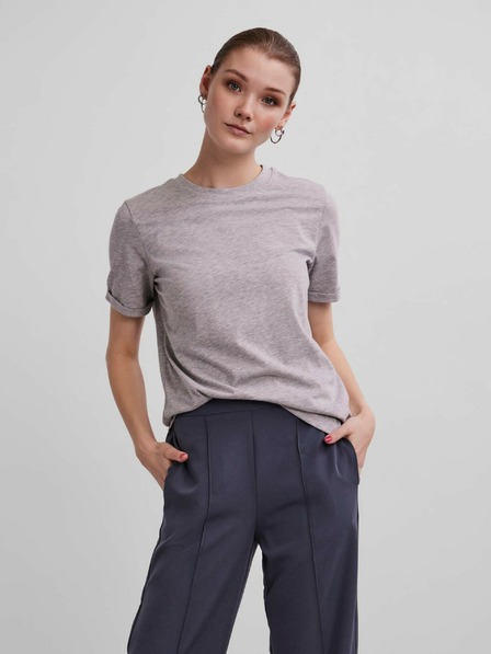 Pieces Hellgrau gestreiftes T-shirt Pieces Ria