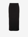 Pieces Schwarzer gerippter Midirock mit Schlitz Pieces Kylie