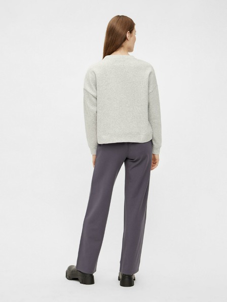 Pieces Hellgrau gestromtes Basic-Sweatshirt Pieces Chilli