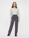 Pieces Hellgrau gestromtes Basic-Sweatshirt Pieces Chilli