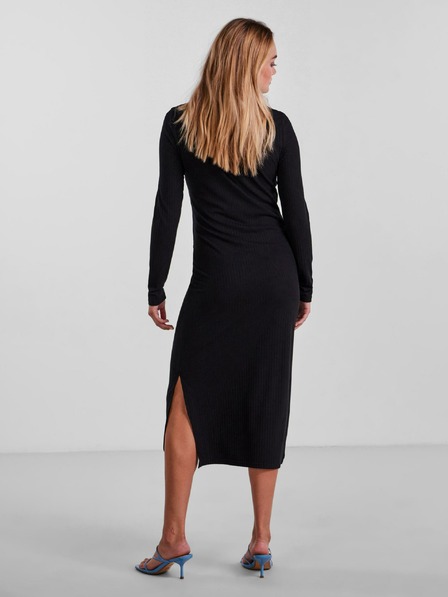 Pieces Schwarzer gerippter Pullover midi Pieces Kylie