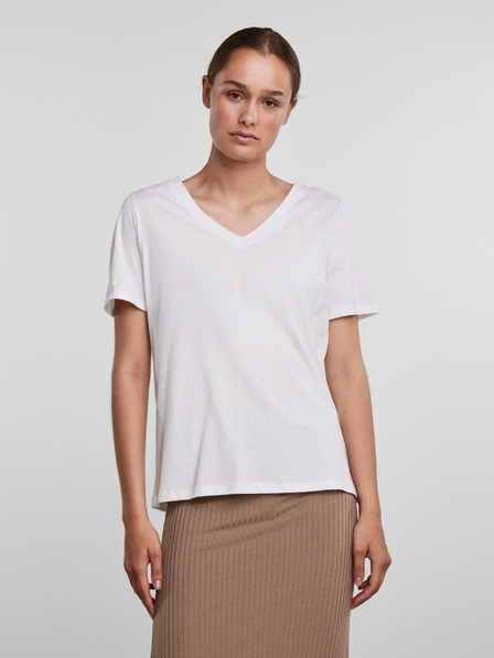 Pieces Weißes Basic-T-Shirt für Frauen Pieces Ria