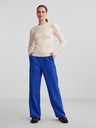 Pieces Cremefarbener Damen-Rippenpullover Pieces Crista