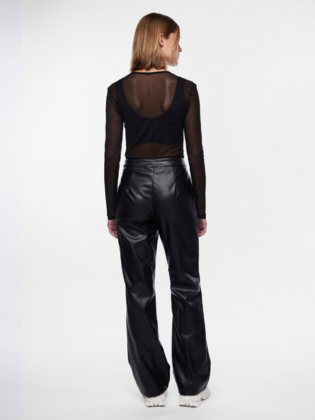 Pieces Schwarze Damen-Kunstleder-Hose Pieces Nicha