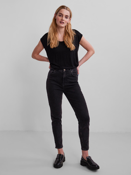 Pieces Schwarzes Basic-T-Shirt Pieces Billo