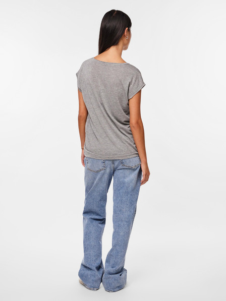 Pieces Grau gestromtes Damen-T-Shirt Pieces