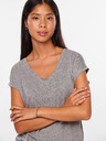 Pieces Grau gestromtes Damen-T-Shirt Pieces