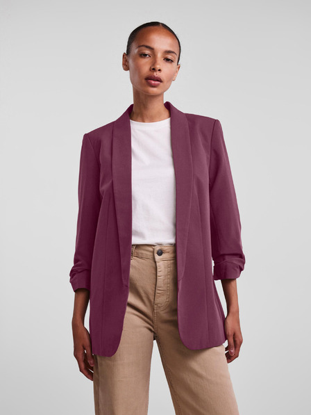 Pieces Burgunderfarbener Blazer mit Dreiviertel-Ärmeln Pieces Boss
