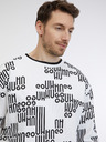 HUGO Weißes gemustertes Herren-Sweatshirt HUGO
