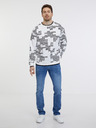 HUGO Weißes gemustertes Herren-Sweatshirt HUGO