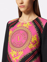 Versace Jeans Couture Schwarz-rosa gemustertes Damenkleid Versace Jeans Couture